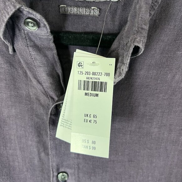 NEW Abercrombie Fitch Button Down Shirt Mens Medium Adult Purple The A&F Linen - Picture 5 of 11